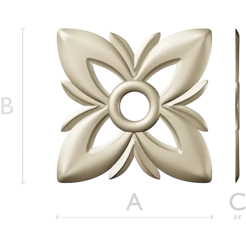 Floral Four-Petal Rosette - STL 3D Model for CNC