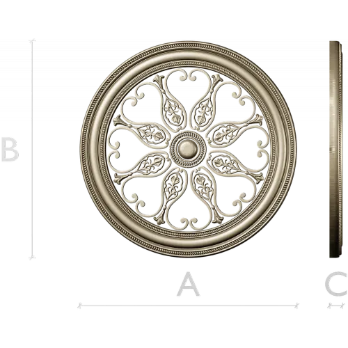 Aurelia Rosette - ornate round STL 3D model for CNC