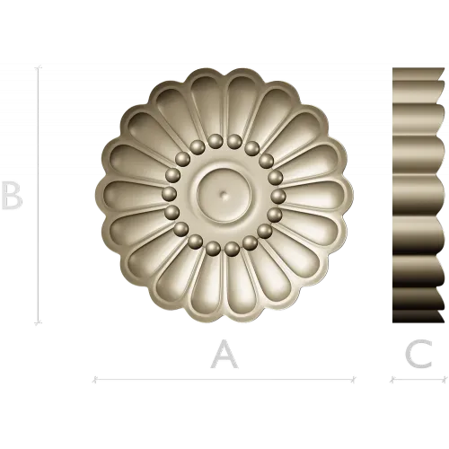 Auric Petal Rosette - STL 3D model for CNC router
