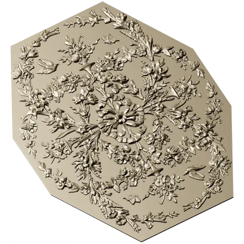 Восьмиугольная резная розетка - декоративная 3D модель STL для ЧПУ