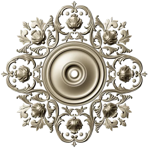 Baroque Floral Rosette - STL 3D Model for CNC