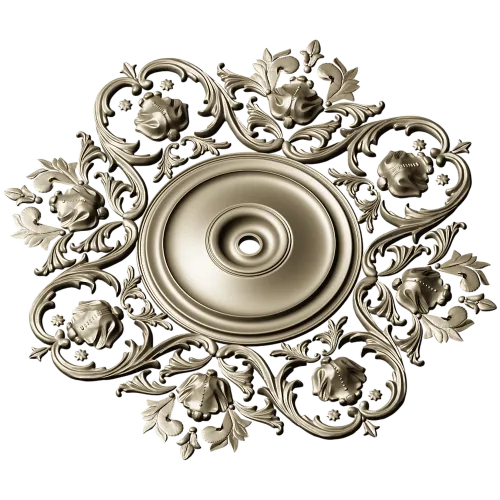 Baroque Floral Rosette - STL 3D Model for CNC