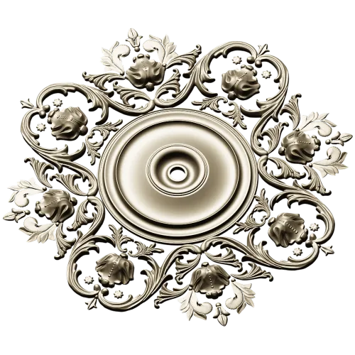 Baroque Floral Rosette - STL 3D Model for CNC