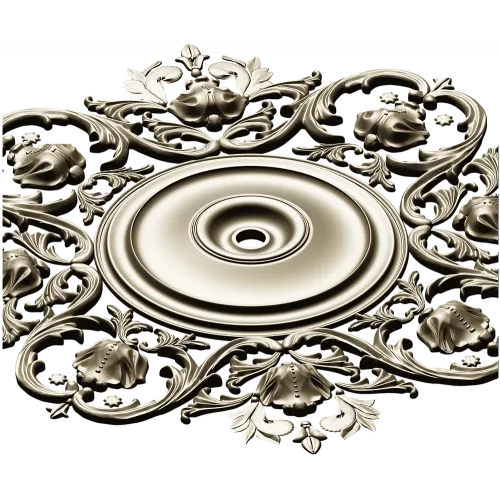 Baroque Floral Rosette - STL 3D Model for CNC