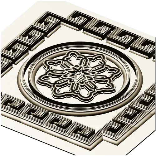 Athenian Rosette - STL 3D model for CNC routing