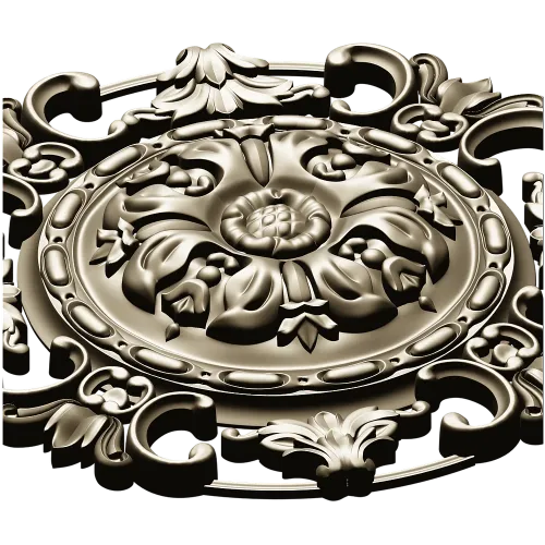 Классическая круглая розетка для ЧПУ в барочном стиле (STL)
