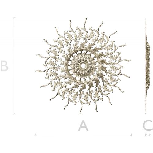 Sunburst Acanthus Rosette STL
