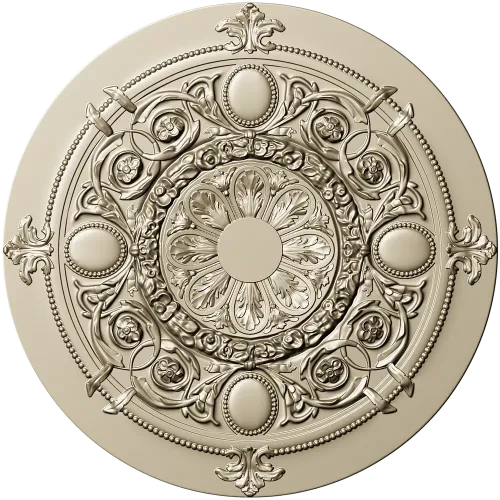 Regal Floral Rosette - ornate STL 3D model for CNC milling