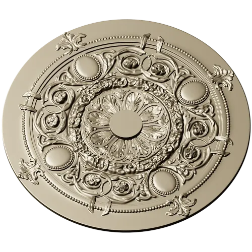 Regal Floral Rosette - ornate STL 3D model for CNC milling