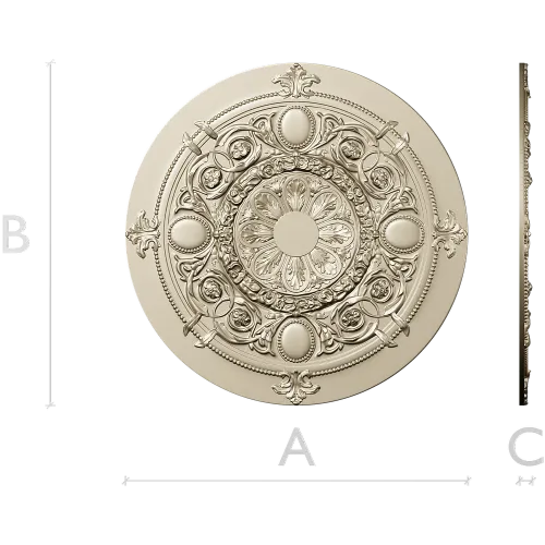 Regal Floral Rosette - ornate STL 3D model for CNC milling