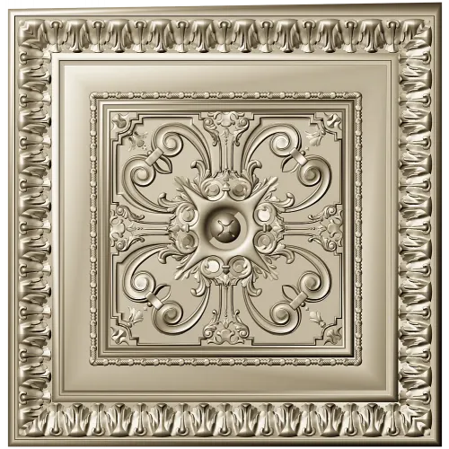 Florentine Square Rosette - STL 3D model for CNC carving