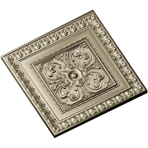 Florentine Square Rosette - STL 3D model for CNC carving