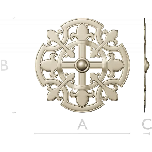 Gothic Fleur Rosette - STL 3D model for CNC carving