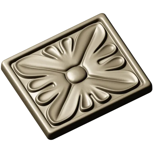 Square Floral Rosette STL for CNC Routing