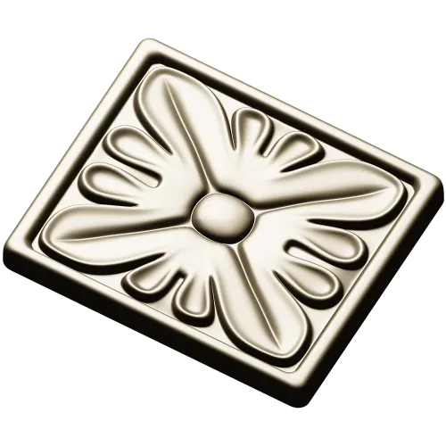 Square Floral Rosette STL for CNC Routing