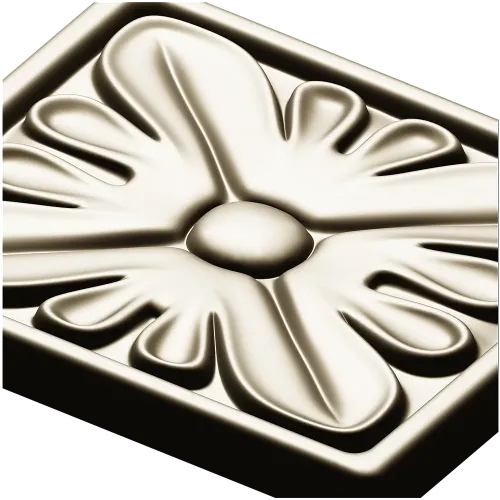 Square Floral Rosette STL for CNC Routing