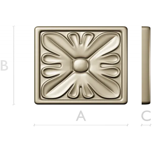 Square Floral Rosette STL for CNC Routing