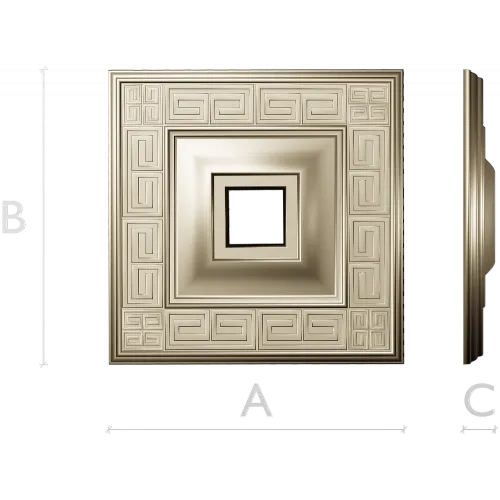 Square Meander Rosette STL for CNC