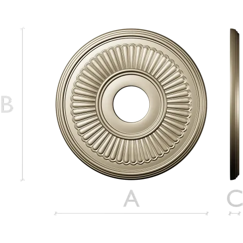 Sunray Rosette - 3D STL model for CNC carving