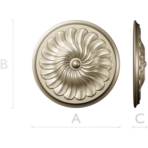 Spiral Petal Rosette - STL 3D model for CNC