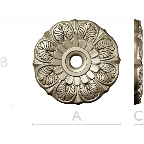 Sunleaf Rosette - high-detail STL 3D model for CNC milling