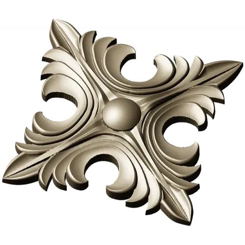 Acanthus Diamond Rosette - STL 3D model for CNC router