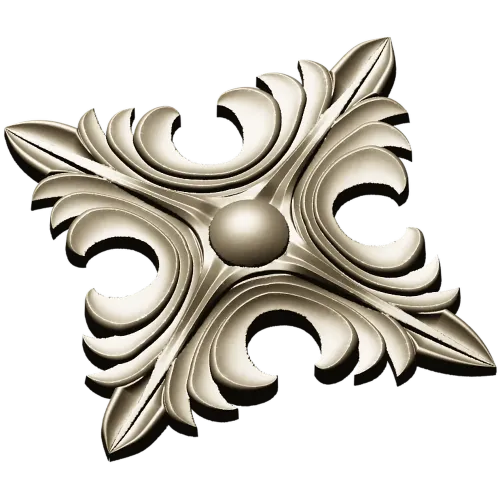 Acanthus Diamond Rosette - STL 3D model for CNC router