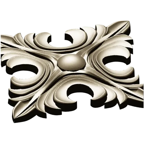 Acanthus Diamond Rosette - STL 3D model for CNC router