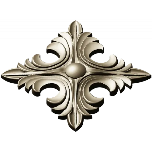 Acanthus Diamond Rosette - STL 3D model for CNC router