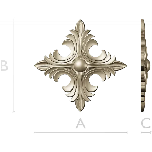 Acanthus Diamond Rosette - STL 3D model for CNC router