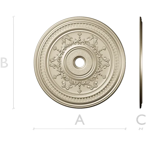 Ornate Circular Rosette STL 3D Model for CNC