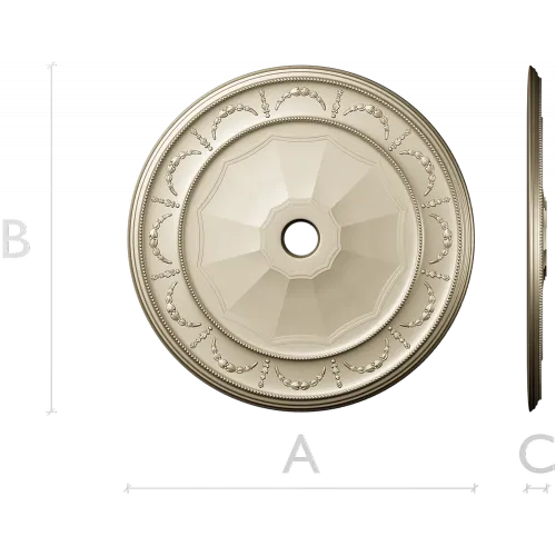 Ceiling Rosette STL - Laurel Medallion 3D Model for CNC