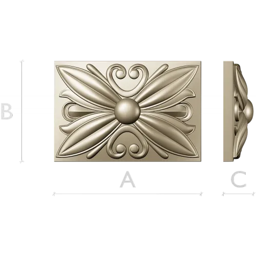 Floral rosette relief STL for CNC router and ArtCAM