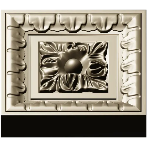 Square Floral Rosette STL for CNC Milling