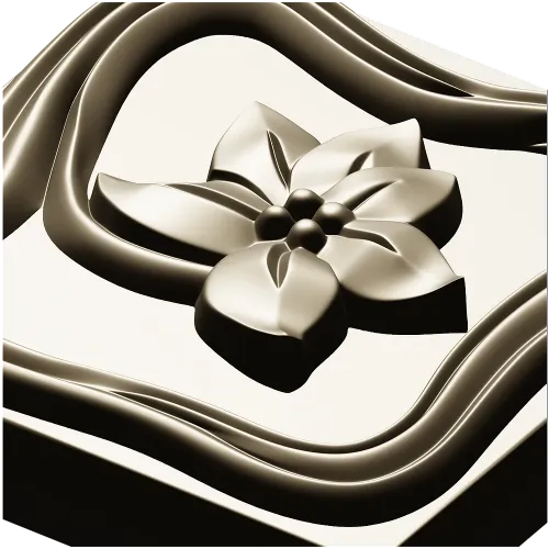 Square Floral Rosette - STL 3D Model for CNC