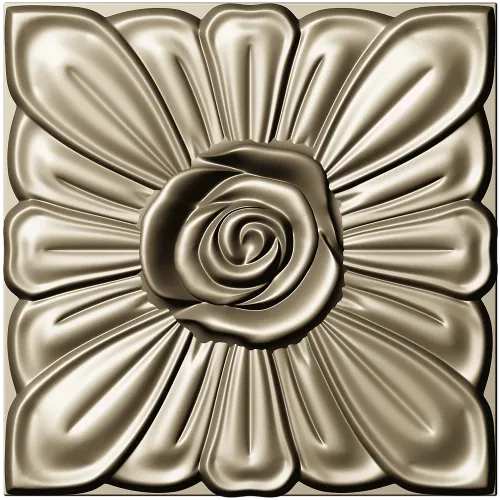 Square Rose Rosette STL for CNC