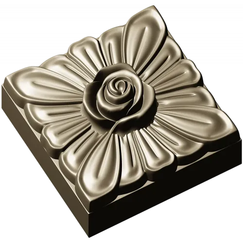 Square Rose Rosette STL for CNC
