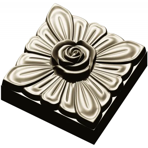 Square Rose Rosette STL for CNC
