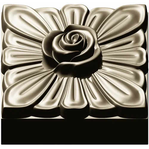 Square Rose Rosette STL for CNC