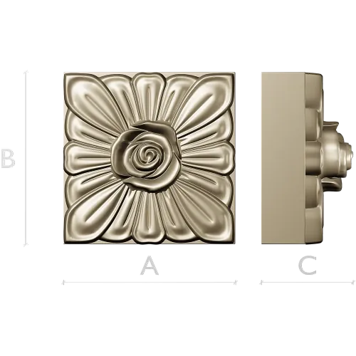Square Rose Rosette STL for CNC