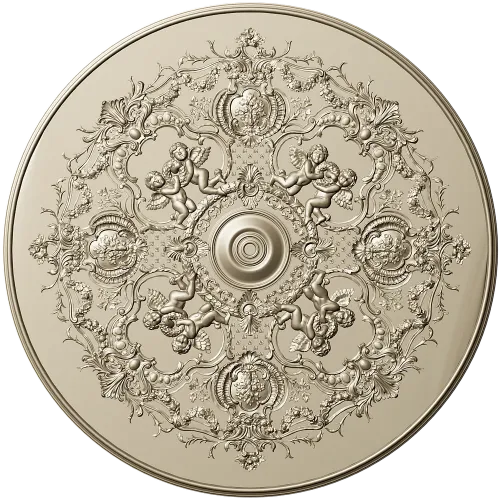 Rococo Cherub Ceiling Rosette STL Model for CNC
