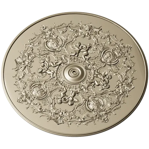 Rococo Cherub Ceiling Rosette STL Model for CNC