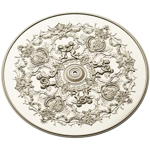 Rococo Cherub Ceiling Rosette STL Model for CNC