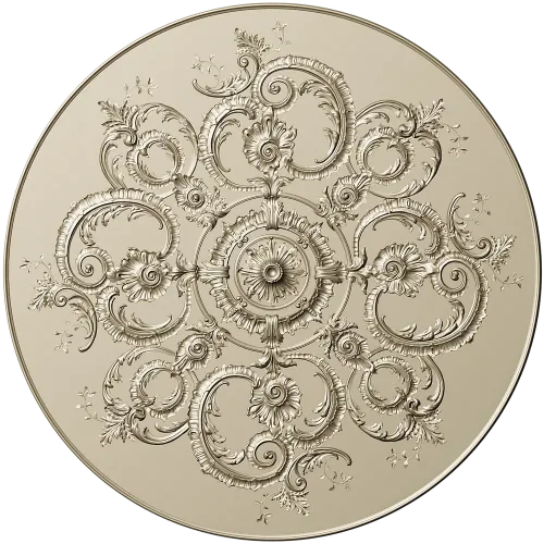 Ornate Rococo Round Rosette STL for CNC
