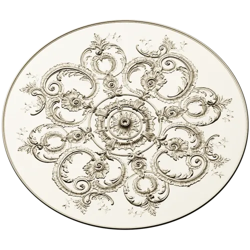 Ornate Rococo Round Rosette STL for CNC