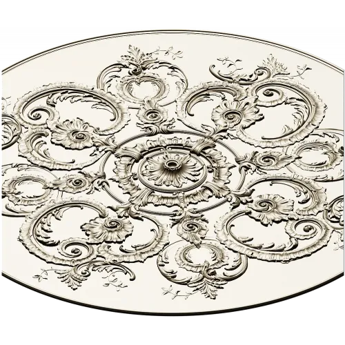 Ornate Rococo Round Rosette STL for CNC