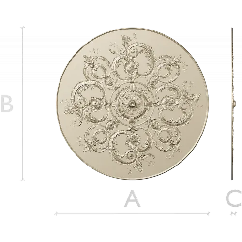 Ornate Rococo Round Rosette STL for CNC