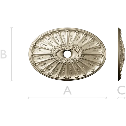 Oval Sunburst Rosette STL for CNC milling