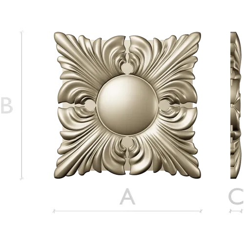 Classic Acanthus Rosette STL for CNC Milling