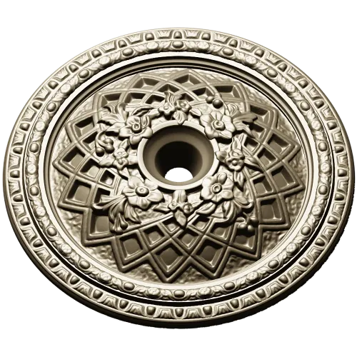 Floral Lattice Ceiling Rosette - STL 3D model for CNC